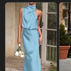 Elegant Blue Midi Dress